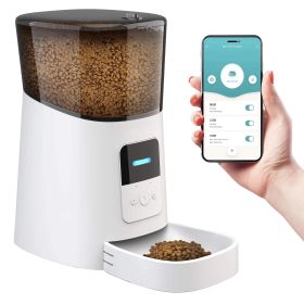 Automatic Cat Feeder with WiFi App Control, 6L Capacity, Programmable Timer & Voice Recording